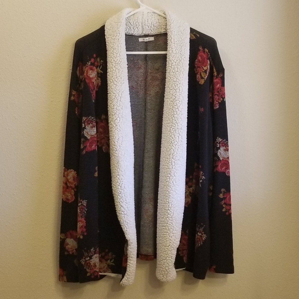 SOLDMaurices Floral Open Front Cardigan Plus Size